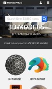 How renderhub.com looks like on a mobile device such as an iPhone.