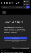 How renderosity.com looks like on a mobile device such as an iPhone.