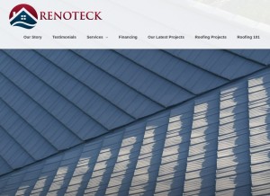 How renoteckroofing.com looks like on a tablet such as an iPad.