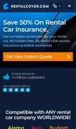 How rentalcover.com looks like on a mobile device such as an iPhone.
