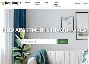 How rentjungle.com looks like on a tablet such as an iPad.