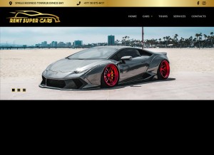 How rentsupercardubai.ae looks like on a tablet such as an iPad.