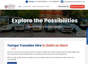 How renttempotraveller.com looks like on a tablet such as an iPad.