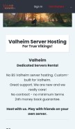 How rentvalheimserver.com looks like on a mobile device such as an iPhone.