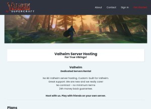 How rentvalheimserver.com looks like on a tablet such as an iPad.