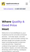 How repairconcrete.ca looks like on a mobile device such as an iPhone.