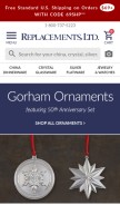 How replacements.com looks like on a mobile device such as an iPhone.