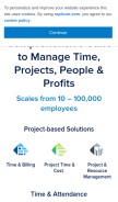 How replicon.com looks like on a mobile device such as an iPhone.