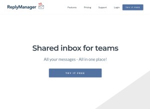 How replymanager.com looks like on a tablet such as an iPad.