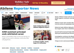 How reporternews.com looks like on a tablet such as an iPad.