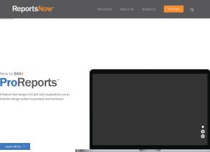 How reportsnow.com looks like on a tablet such as an iPad.