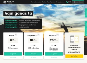 How republicamovil.es looks like on a tablet such as an iPad.