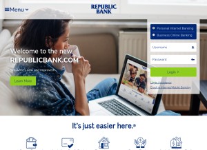 How republicbank.com looks like on a tablet such as an iPad.