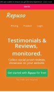 How repuso.com looks like on a mobile device such as an iPhone.