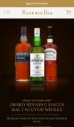 How reservebar.com looks like on a mobile device such as an iPhone.
