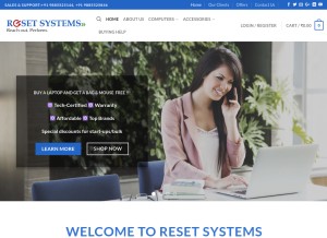 How resetsystems.in looks like on a tablet such as an iPad.