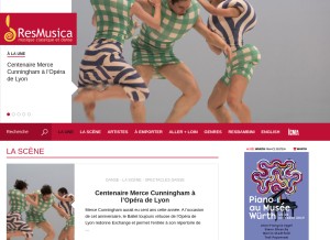 How resmusica.com looks like on a tablet such as an iPad.