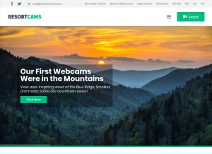 How resortcams.com looks like on a tablet such as an iPad.