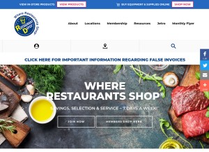 How restaurantdepot.com looks like on a tablet such as an iPad.