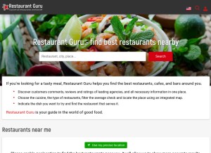 How restaurantguru.com looks like on a tablet such as an iPad.
