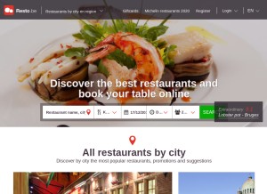 How resto.be looks like on a tablet such as an iPad.