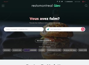 How restomontreal.ca looks like on a tablet such as an iPad.