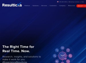 How resulticks.com looks like on a tablet such as an iPad.