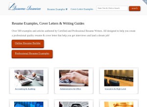 How resume-resource.com looks like on a tablet such as an iPad.