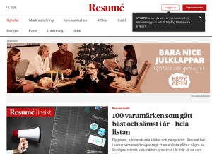 How resume.se looks like on a tablet such as an iPad.