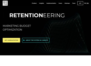 How retentioneering.com looks like on a tablet such as an iPad.
