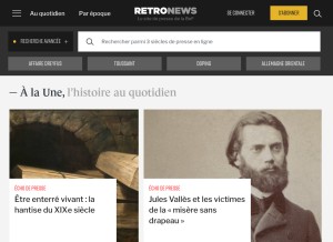 How retronews.fr looks like on a tablet such as an iPad.