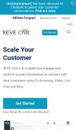 How revechat.com looks like on a mobile device such as an iPhone.