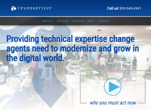 How revenueriver.co looks like on a tablet such as an iPad.