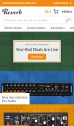 How reverb.com looks like on a mobile device such as an iPhone.