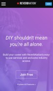 How reverbnation.com looks like on a mobile device such as an iPhone.