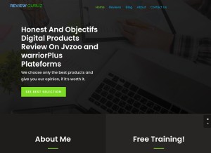 How reviewguruz.com looks like on a tablet such as an iPad.