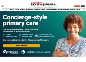 How reviewjournal.com looks like on a tablet such as an iPad.