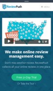 How reviewpush.com looks like on a mobile device such as an iPhone.