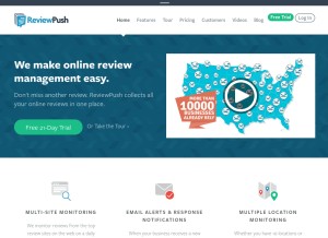 How reviewpush.com looks like on a tablet such as an iPad.