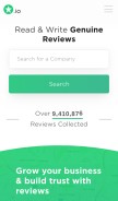 How reviews.io looks like on a mobile device such as an iPhone.
