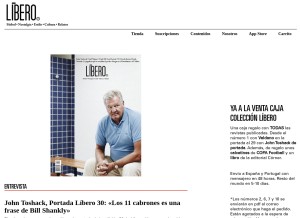 How revistalibero.com looks like on a tablet such as an iPad.