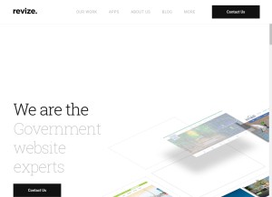 How revize.com looks like on a tablet such as an iPad.