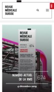 How revmed.ch looks like on a mobile device such as an iPhone.