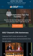 How revolutiongolf.com looks like on a mobile device such as an iPhone.