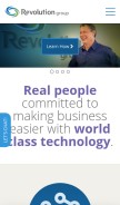 How revolutiongroup.com looks like on a mobile device such as an iPhone.