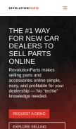 How revolutionparts.com looks like on a mobile device such as an iPhone.