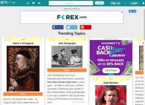 How revolvy.com looks like on a tablet such as an iPad.