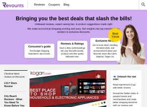 How revounts.com.au looks like on a tablet such as an iPad.