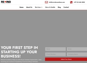 How rewindconsultancy.com looks like on a tablet such as an iPad.