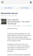 How rewinside.tv looks like on a mobile device such as an iPhone.